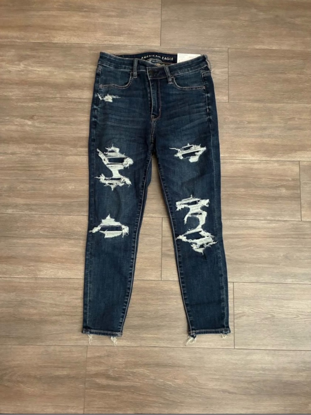 NWT AE Next Level High Waisted Patched Jegging - Size 8 EXTRA SHORT